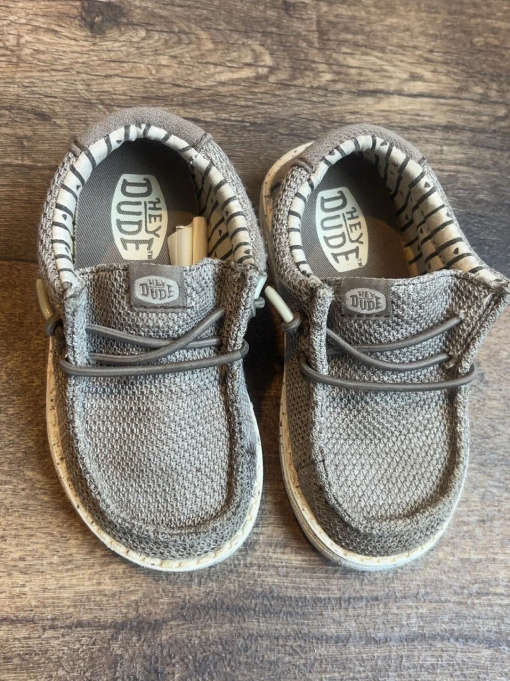 Hey Dude Kids Gray Knit Slip-On Sneakers